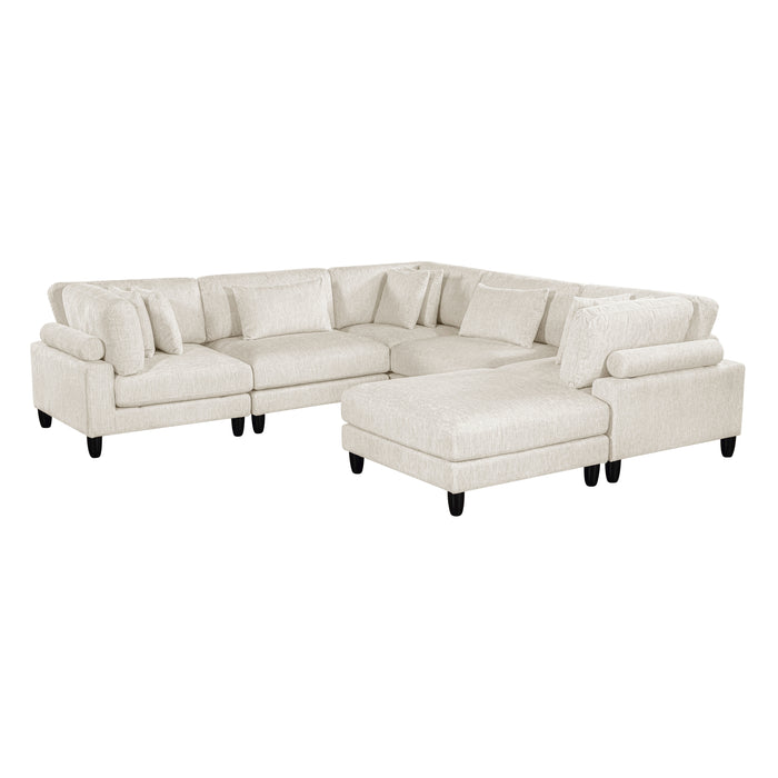 ;Robstown - (6)6-Piece Modular Sectional with Ottoman