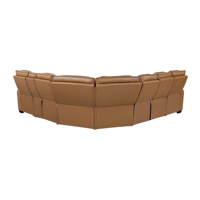 Fairway - (3)3-Piece Power Reclining Sectional with Right Side Console, Drop-Down Cup Holders, Power Headrests, Storage Arms(Top and Side), Cup holders, Reading Lights, Charging Ports, Wirele