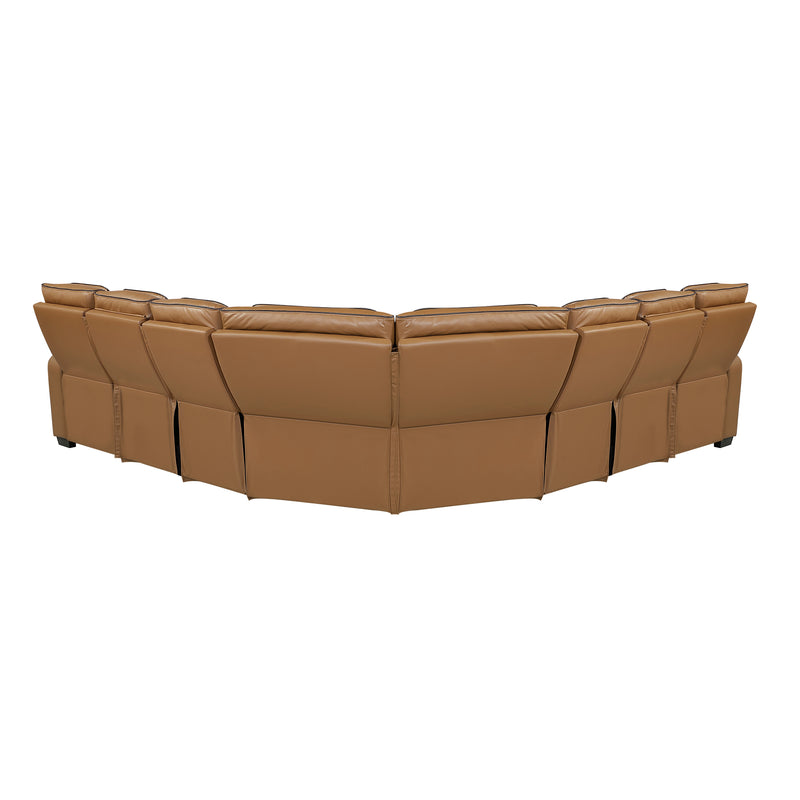 Fairway - (3)3-Piece Power Reclining Sectional with Center Drop-Down Cup Holders, Power Headrests, Storage Arms(Top and Side), Cup holders, Charging Ports, Reading Lights, Wireless Chargers,