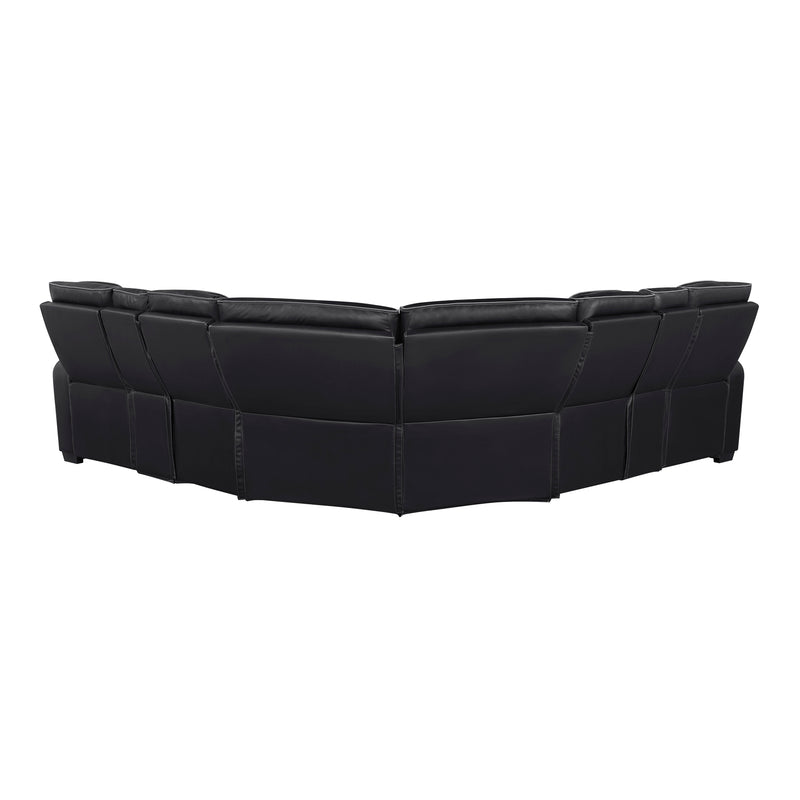 Fairway - (3)3-Piece Power Reclining Sectional with Consoles, Power Headrests, Storage Arms(Top and Side), Cup holders, Charging Ports, Wireless speakers and LED lighting