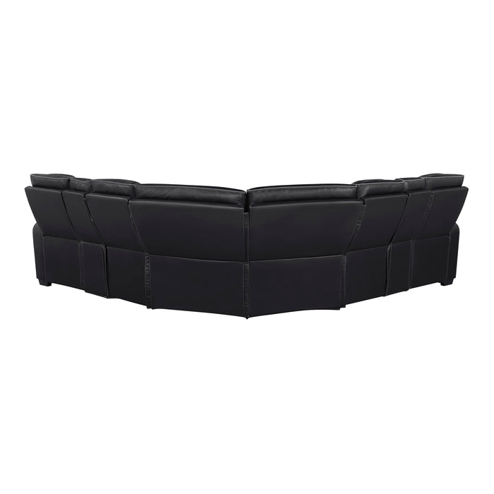 Fairway - (3)3-Piece Power Reclining Sectional with Consoles, Power Headrests, Storage Arms(Top and Side), Cup holders, Charging Ports, Wireless speakers and LED lighting