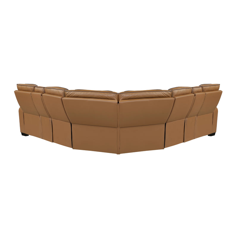 Fairway - (3)3-Piece Power Reclining Sectional with Consoles, Power Headrests, Storage Arms(Top and Side), Cup holders, Charging Ports, Wireless speakers and LED lighting