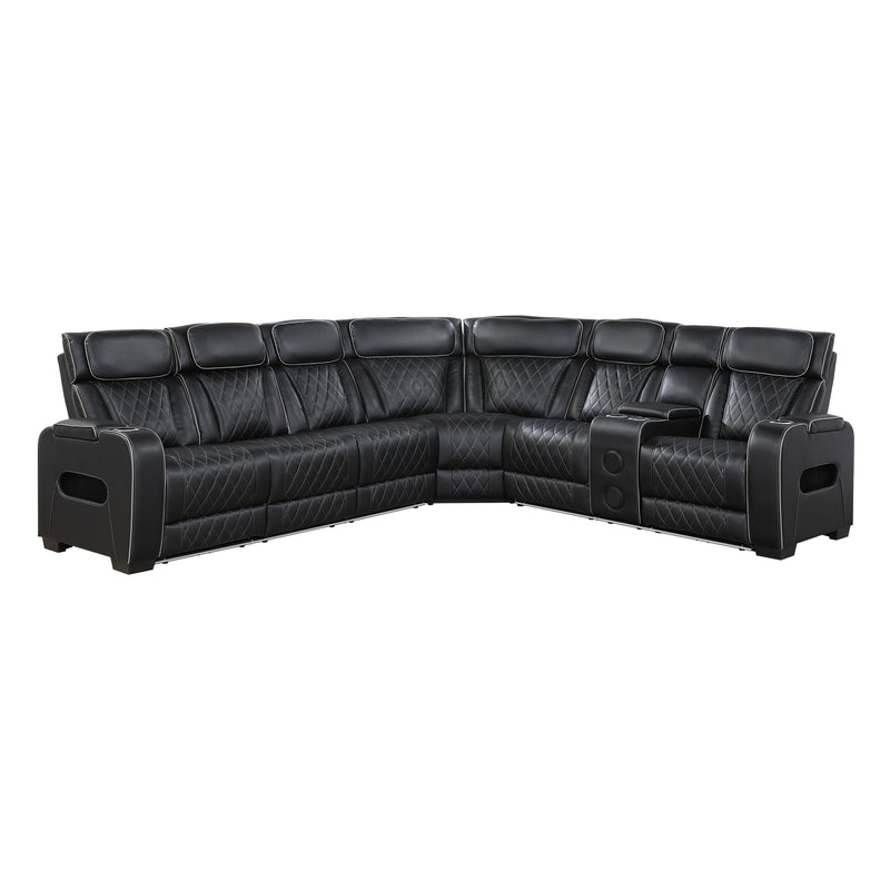 Fairway - (3)3-Piece Power Reclining Sectional with Right Side Console, Drop-Down Cup Holders, Power Headrests, Storage Arms(Top and Side), Cup holders, Reading Lights, Charging Ports, Wirele