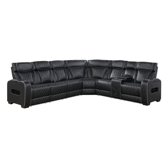 Fairway - (3)3-Piece Power Reclining Sectional with Right Side Console, Drop-Down Cup Holders, Power Headrests, Storage Arms(Top and Side), Cup holders, Reading Lights, Charging Ports, Wirele