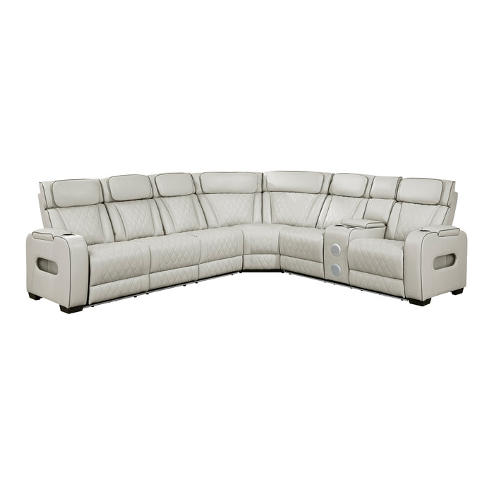 Fairway - (3)3-Piece Power Reclining Sectional with Right Side Console, Drop-Down Cup Holders, Power Headrests, Storage Arms(Top and Side), Cup holders, Reading Lights, Charging Ports, Wirele