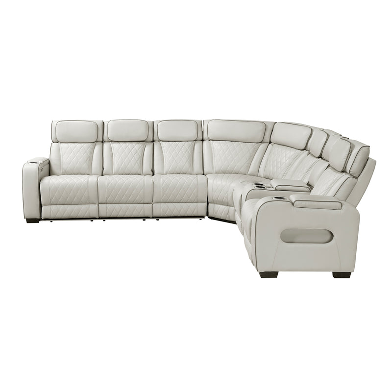 Fairway - (3)3-Piece Power Reclining Sectional with Right Side Console, Drop-Down Cup Holders, Power Headrests, Storage Arms(Top and Side), Cup holders, Reading Lights, Charging Ports, Wirele