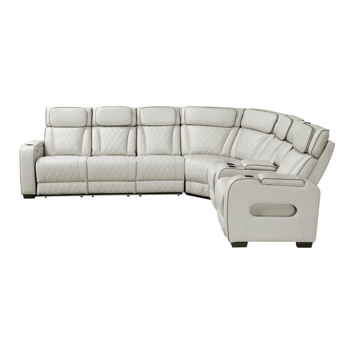 Fairway - (3)3-Piece Power Reclining Sectional with Right Side Console, Drop-Down Cup Holders, Power Headrests, Storage Arms(Top and Side), Cup holders, Reading Lights, Charging Ports, Wirele