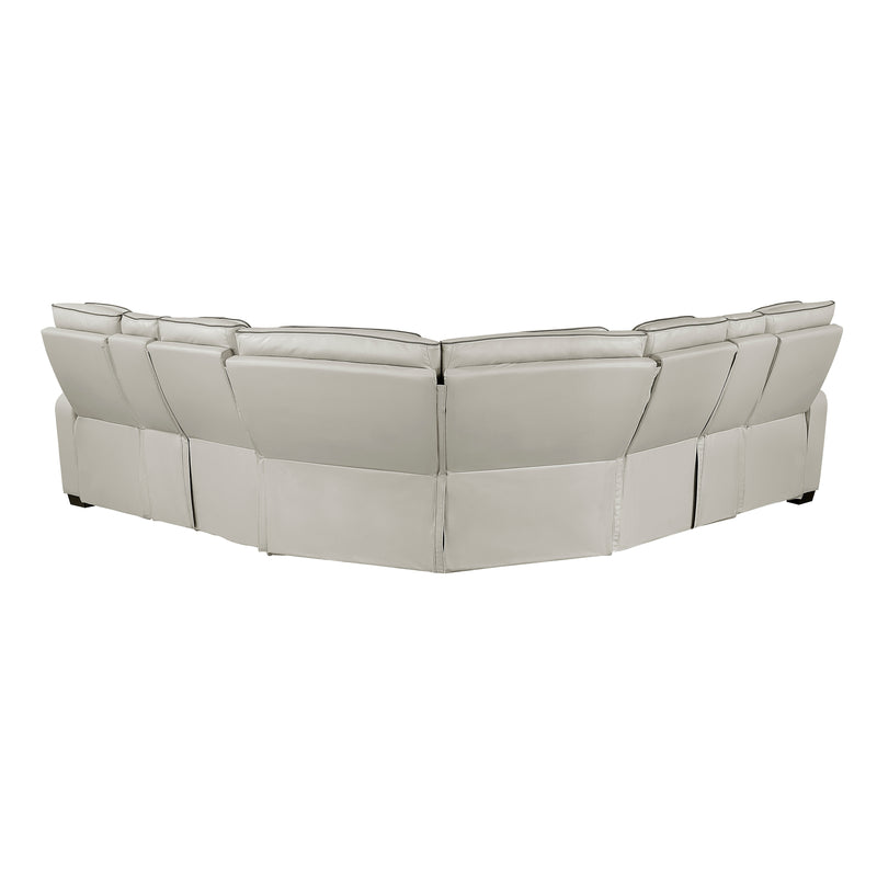 Fairway - (3)3-Piece Power Reclining Sectional with Consoles, Power Headrests, Storage Arms(Top and Side), Cup holders, Charging Ports, Wireless speakers and LED lighting