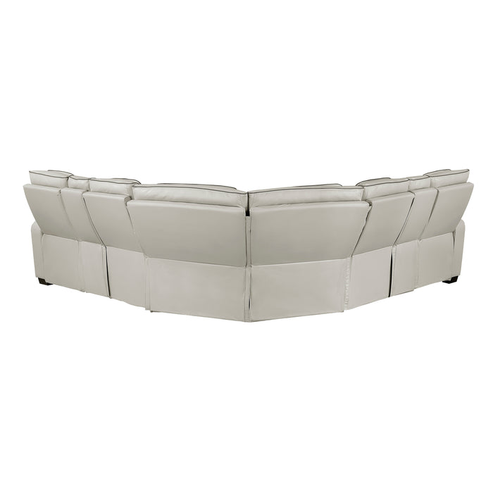 Fairway - (3)3-Piece Power Reclining Sectional with Consoles, Power Headrests, Storage Arms(Top and Side), Cup holders, Charging Ports, Wireless speakers and LED lighting