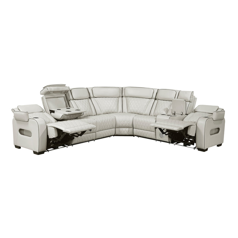 Fairway - (3)3-Piece Power Reclining Sectional with Right Side Console, Drop-Down Cup Holders, Power Headrests, Storage Arms(Top and Side), Cup holders, Reading Lights, Charging Ports, Wirele