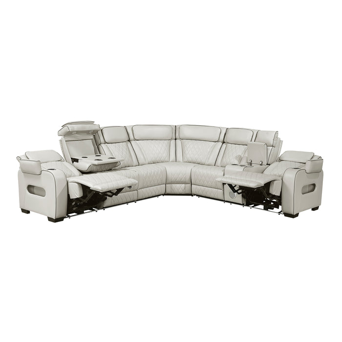 Fairway - (3)3-Piece Power Reclining Sectional with Right Side Console, Drop-Down Cup Holders, Power Headrests, Storage Arms(Top and Side), Cup holders, Reading Lights, Charging Ports, Wirele