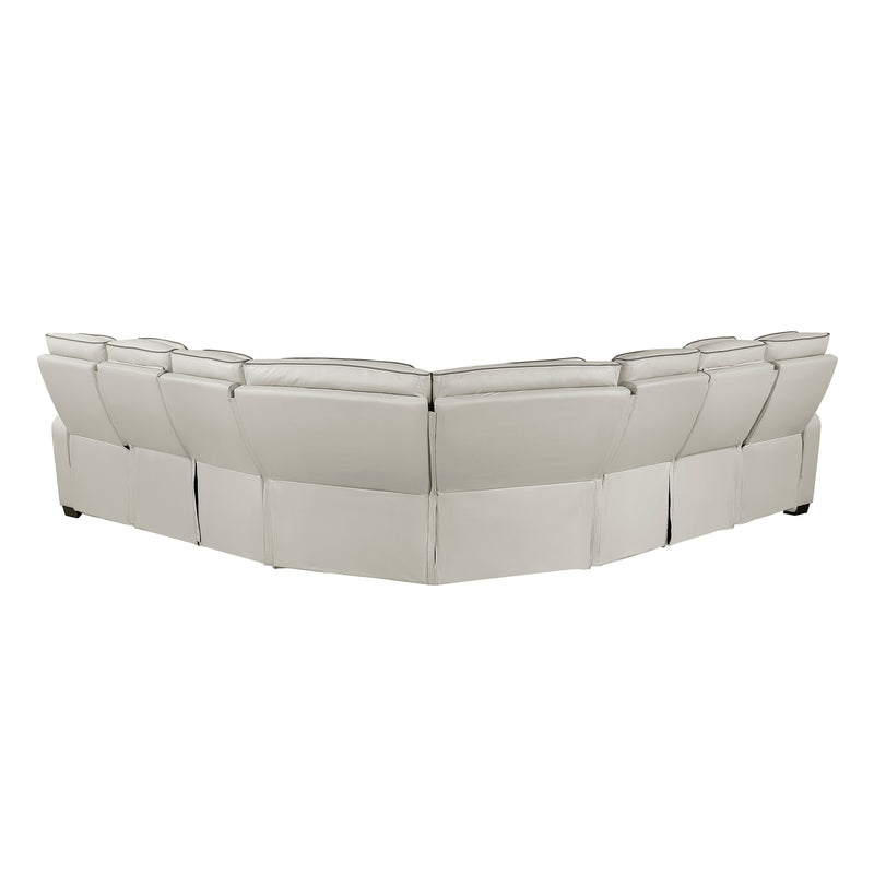 Fairway - (3)3-Piece Power Reclining Sectional with Center Drop-Down Cup Holders, Power Headrests, Storage Arms(Top and Side), Cup holders, Charging Ports, Reading Lights, Wireless Chargers,