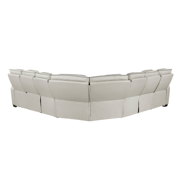 Fairway - (3)3-Piece Power Reclining Sectional with Center Drop-Down Cup Holders, Power Headrests, Storage Arms(Top and Side), Cup holders, Charging Ports, Reading Lights, Wireless Chargers,