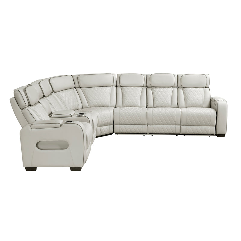 Fairway - (3)3-Piece Power Reclining Sectional with Left Side Console, Drop-Down Cup Holders, Power Headrests, Storage Arms(Top and Side), Cup holders, Reading Lights, Charging Ports, Wireles