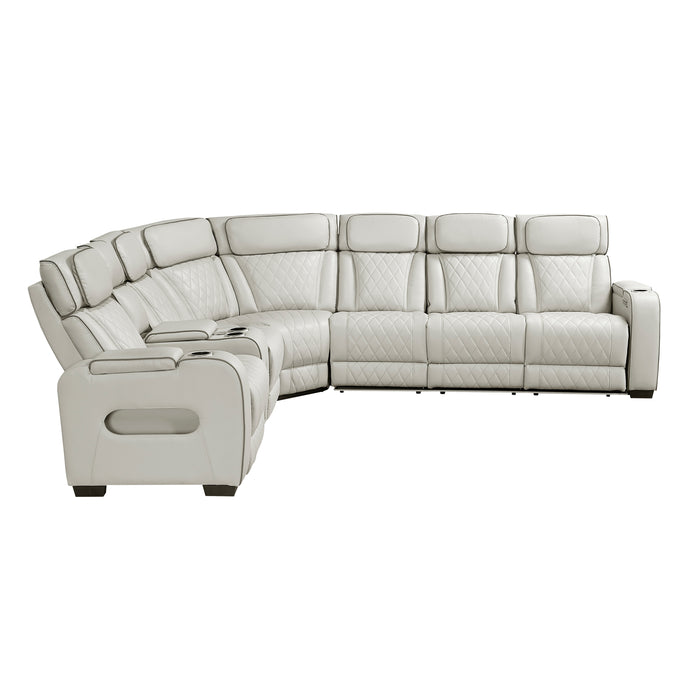 Fairway - (3)3-Piece Power Reclining Sectional with Left Side Console, Drop-Down Cup Holders, Power Headrests, Storage Arms(Top and Side), Cup holders, Reading Lights, Charging Ports, Wireles