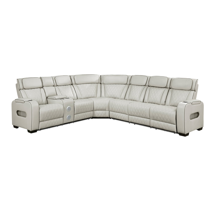 Fairway - (3)3-Piece Power Reclining Sectional with Left Side Console, Drop-Down Cup Holders, Power Headrests, Storage Arms(Top and Side), Cup holders, Reading Lights, Charging Ports, Wireles