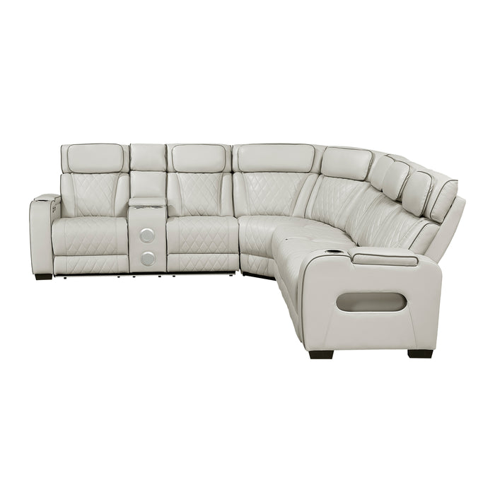 Fairway - (3)3-Piece Power Reclining Sectional with Left Side Console, Drop-Down Cup Holders, Power Headrests, Storage Arms(Top and Side), Cup holders, Reading Lights, Charging Ports, Wireles
