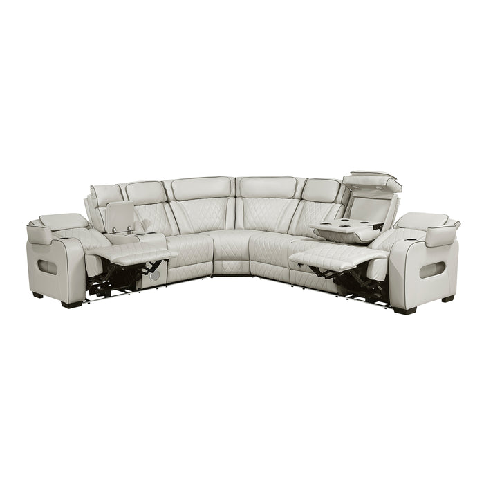 Fairway - (3)3-Piece Power Reclining Sectional with Left Side Console, Drop-Down Cup Holders, Power Headrests, Storage Arms(Top and Side), Cup holders, Reading Lights, Charging Ports, Wireles
