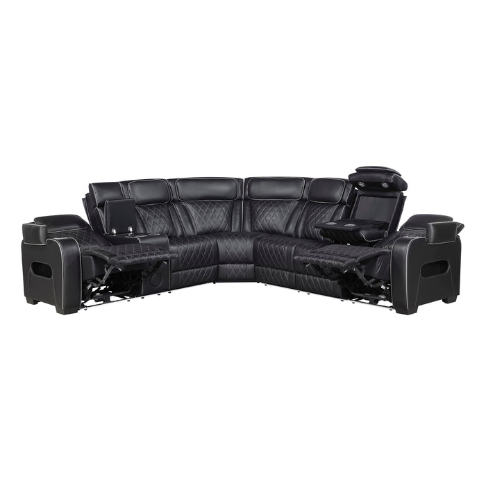 Fairway - (3)3-Piece Power Reclining Sectional with Left Side Console, Drop-Down Cup Holders, Power Headrests, Storage Arms(Top and Side), Cup holders, Reading Lights, Charging Ports, Wireles