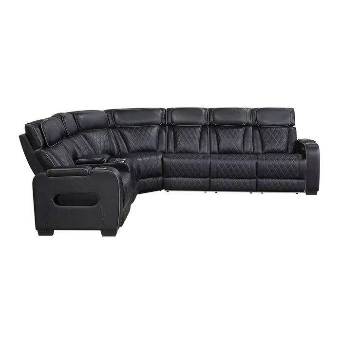 Fairway - (3)3-Piece Power Reclining Sectional with Left Side Console, Drop-Down Cup Holders, Power Headrests, Storage Arms(Top and Side), Cup holders, Reading Lights, Charging Ports, Wireles