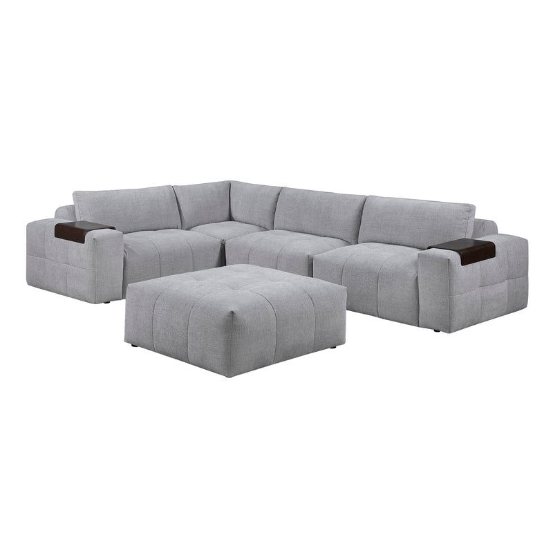 Tidal - (5)5-Piece Modular Sectional with Ottoman