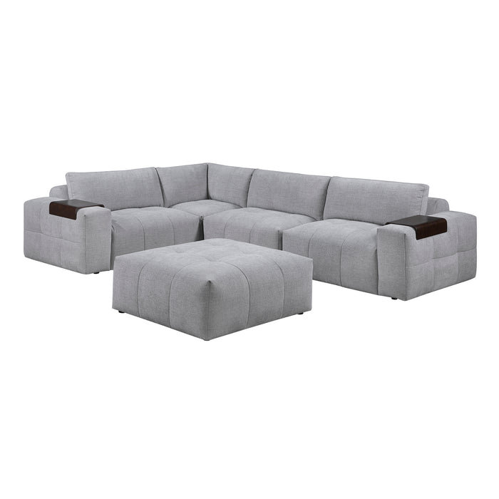 Tidal - (5)5-Piece Modular Sectional with Ottoman
