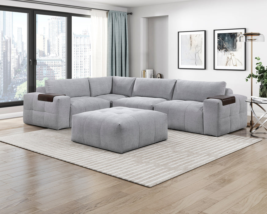 Tidal - (5)5-Piece Modular Sectional with Ottoman