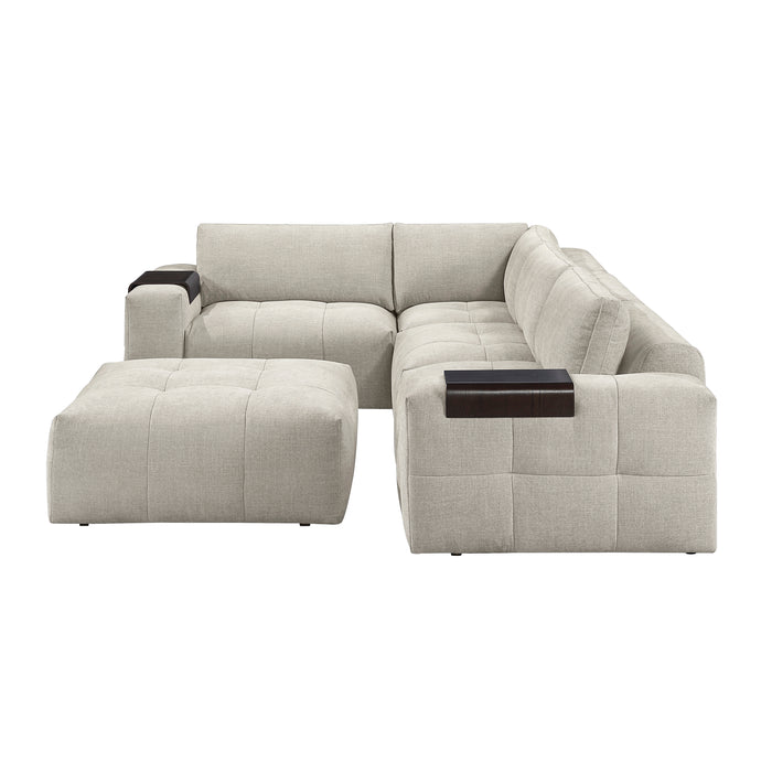 - (5)5-Piece Modular Sectional with Ottoman