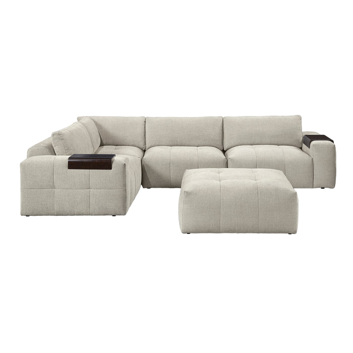 - (5)5-Piece Modular Sectional with Ottoman