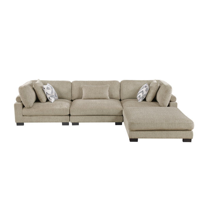 Tinley - (4)4-Piece Modular Sectional with Ottoman