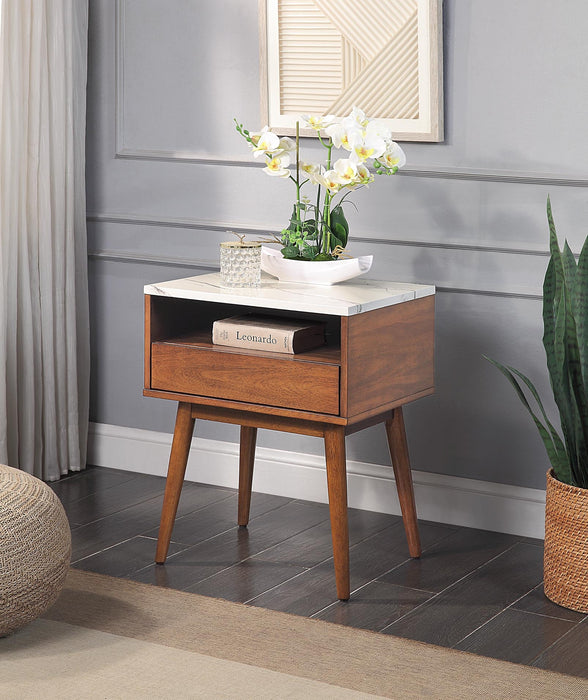 - End Table with Faux Marble Top