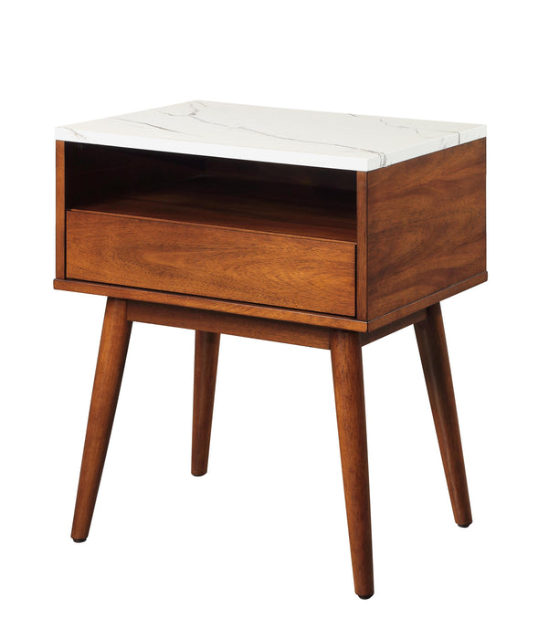 - End Table with Faux Marble Top