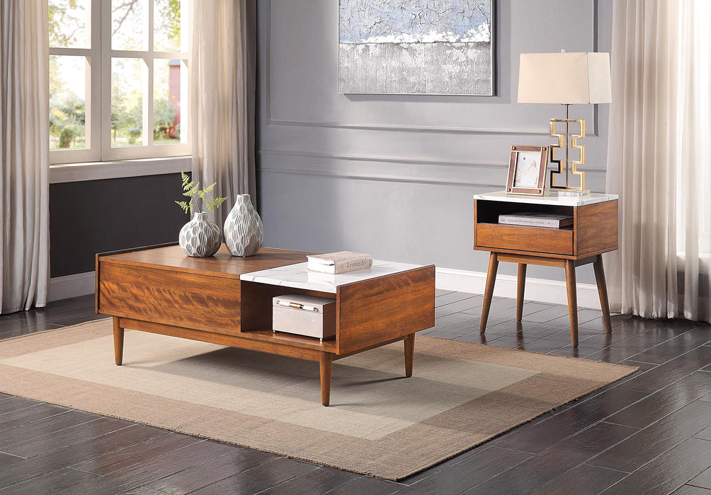 - End Table with Faux Marble Top