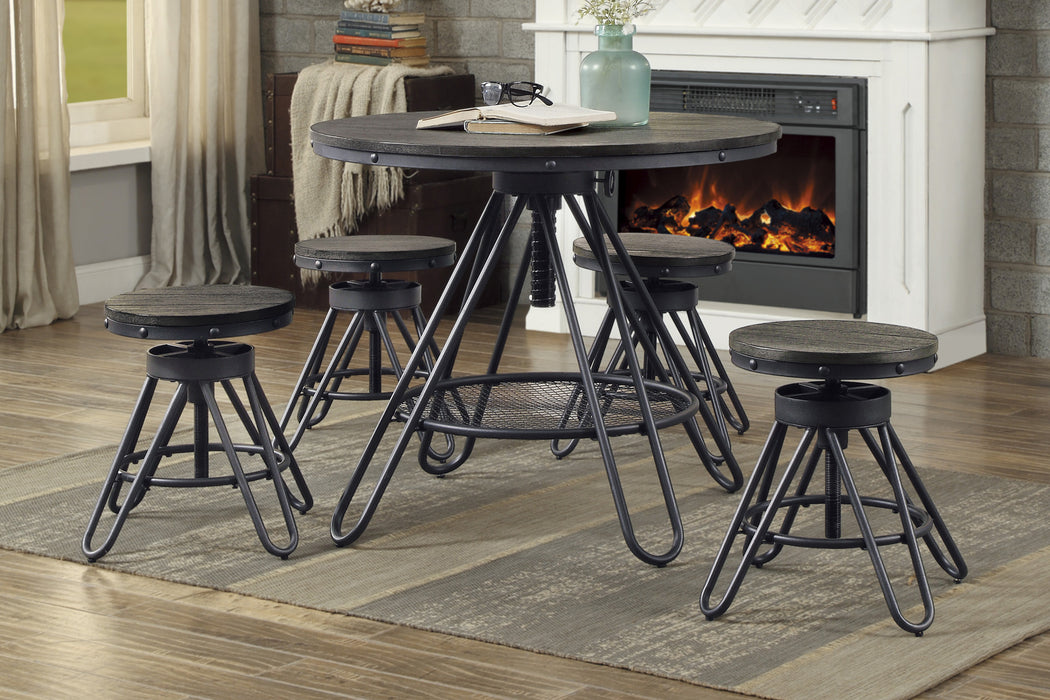 Cirrus - (2)Round Dining Table, Adjustable Height