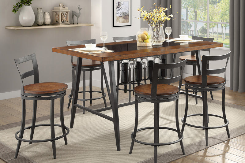 Selbyville - (2)Counter Height Table, Glass Insert