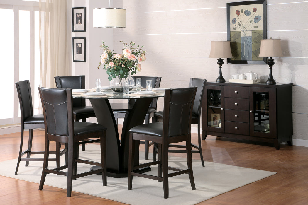 Daisy - (3)Round Counter Height Table, Glass Top