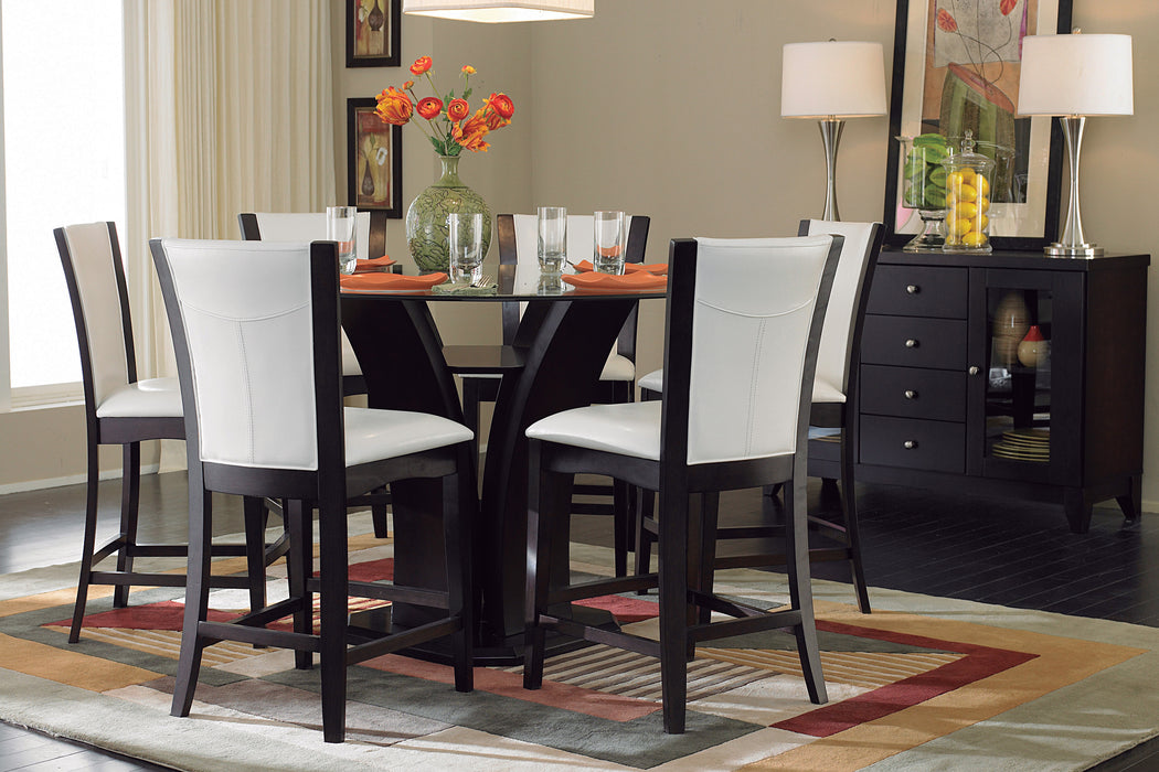 Daisy - (3)Round Counter Height Table, Glass Top