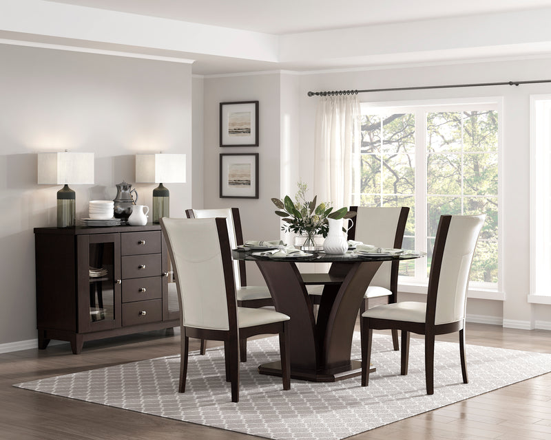 Daisy - (3)Round Dining Table, Glass Top