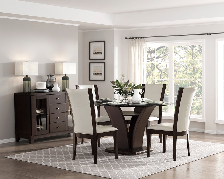 Daisy - (3)Round Dining Table, Glass Top