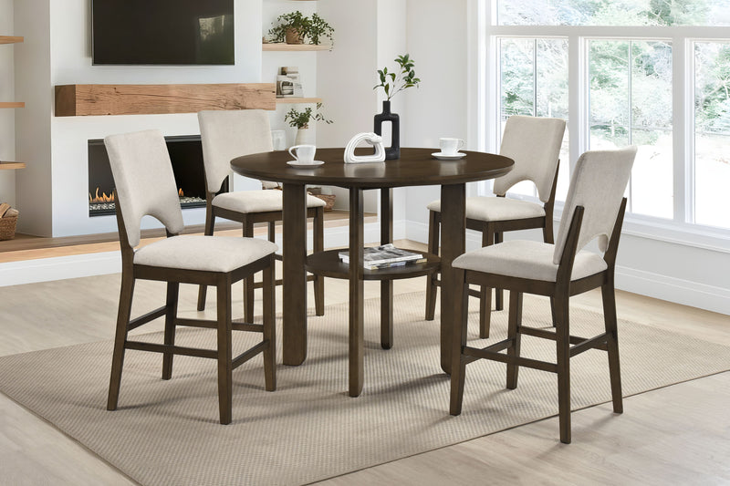 - Round Counter Height Table, Oak Veneer