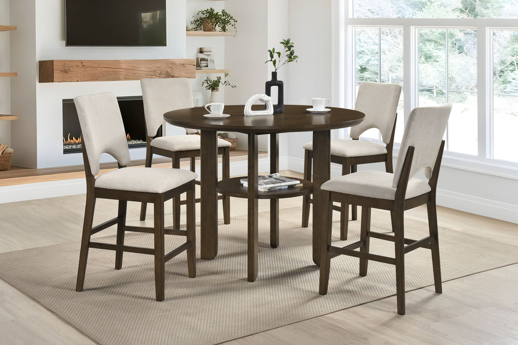- Round Counter Height Table, Oak Veneer