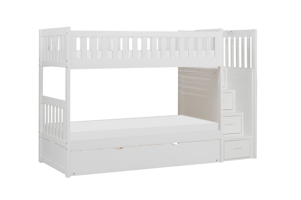 Galen - (5) Twin/Twin Step Bunk Bed with Twin Trundle