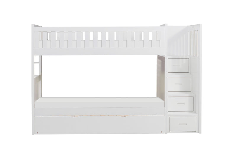 Galen - (5) Twin/Twin Step Bunk Bed with Twin Trundle
