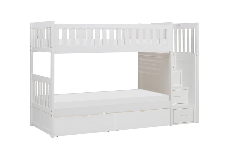 Galen - (5) Twin/Twin Step Bunk Bed with Storage Boxes