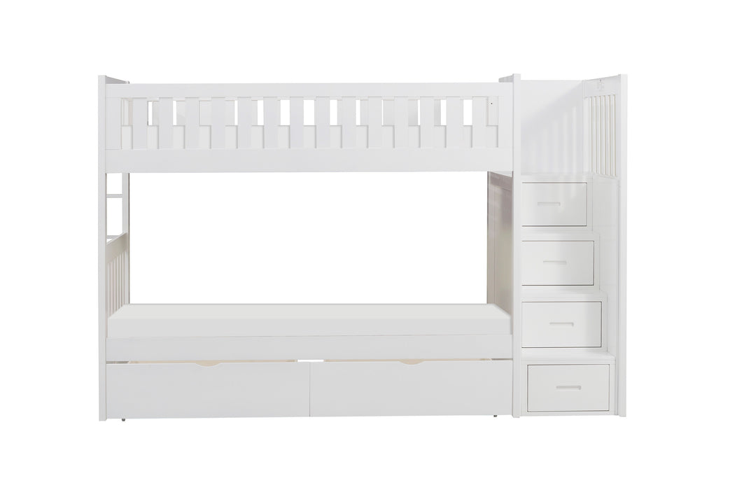 Galen - (5) Twin/Twin Step Bunk Bed with Storage Boxes