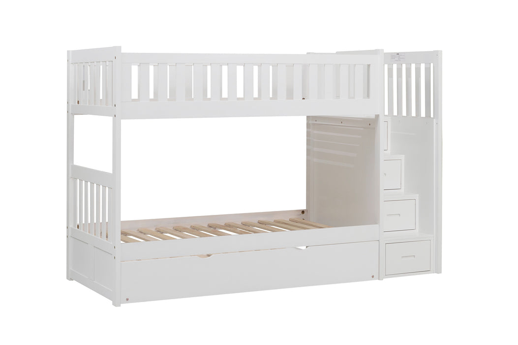 Galen - (5) Twin/Twin Step Bunk Bed with Twin Trundle