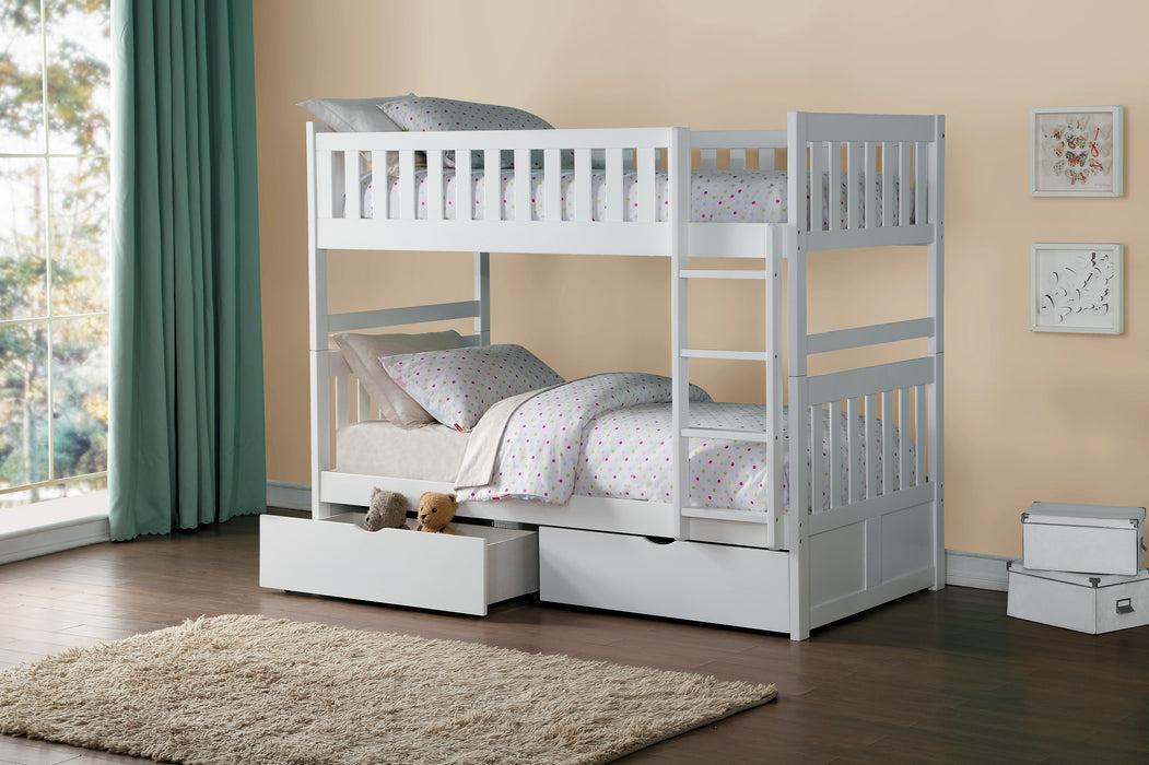 Galen - (4) Twin/Twin Bunk Bed with Storage Boxes