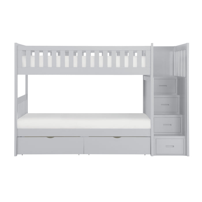 Orion - (5) Twin/Twin Step Bunk Bed with Storage Boxes