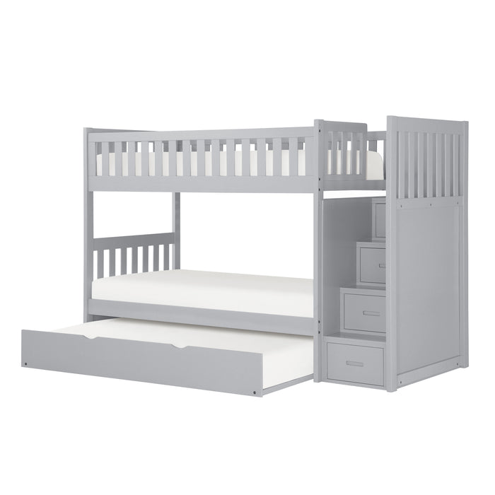 Orion - (5) Twin/Twin Step Bunk Bed with Twin Trundle