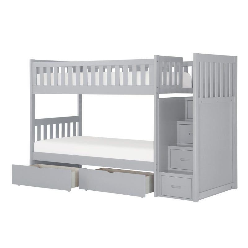 Orion - (5) Twin/Twin Step Bunk Bed with Storage Boxes